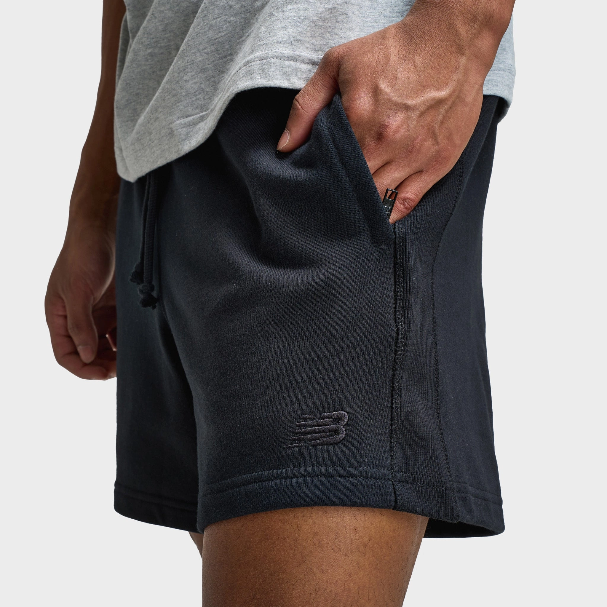 Bright Hues Handmade New Balance Athletics French Terry 5" Shorts / Black