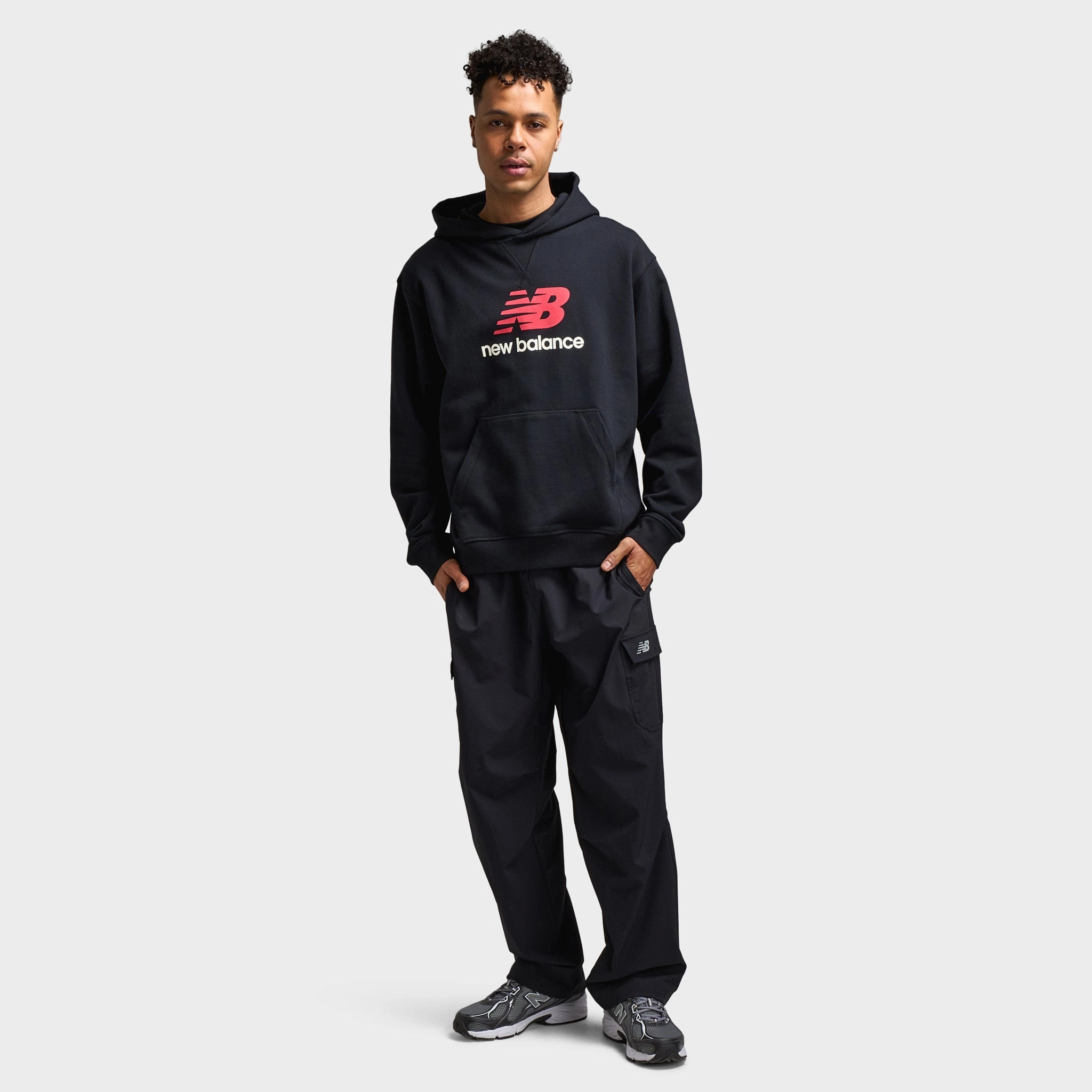 All Day Layering New Balance Athletics French Terry Logo Hoodie / Black