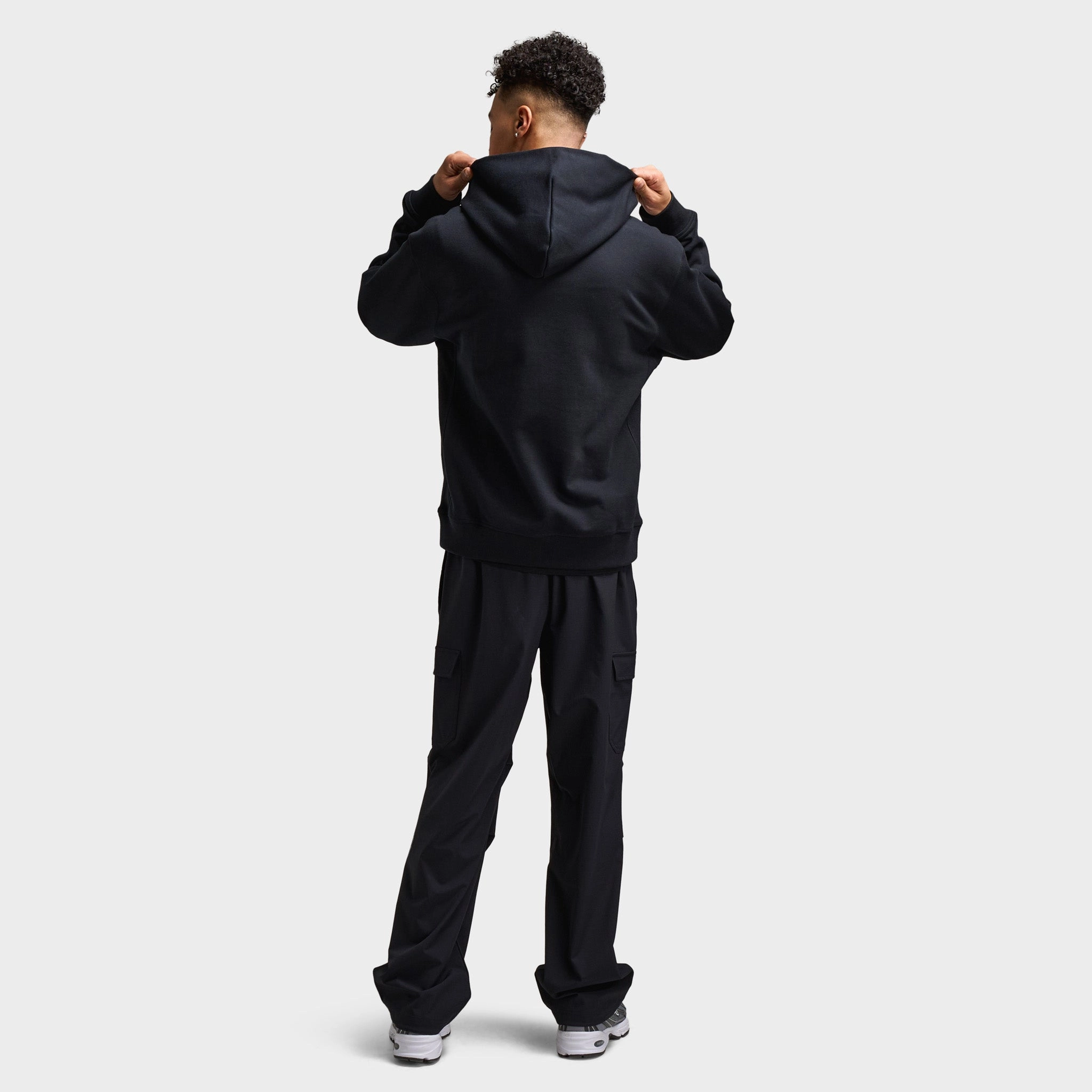 New Balance Athletics French Terry Logo Hoodie / Black Short Length All Day Comfort Design
