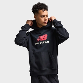 Smooth Flat Collar New Balance Athletics French Terry Logo Hoodie / Black