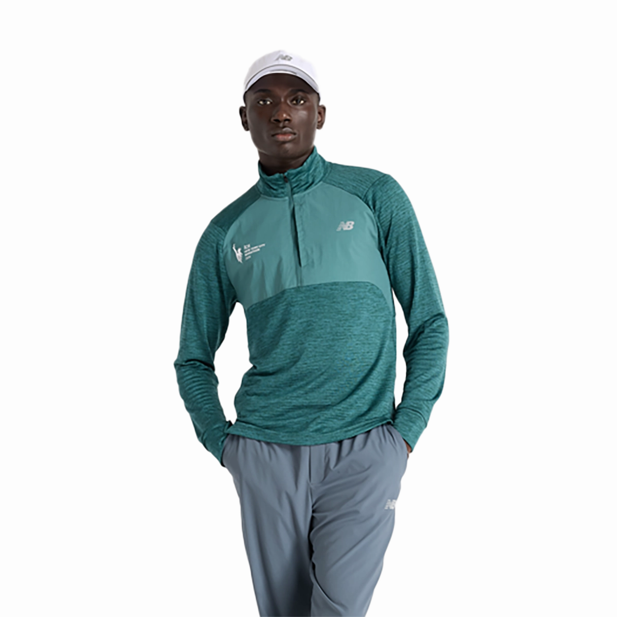 Dynamic Compression Fit Stand Up Collar New Balance Athletics Heat Grid 1/2 Zip