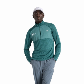 New Balance Athletics Heat Grid 1/2 Zip Solid Color Simple Fit