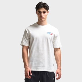New Balance Athletics Relaxed Premium Logo T-Shirt / White Everyday Comfort fire fighting