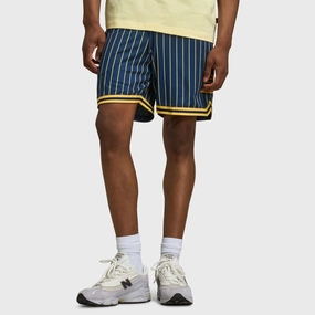 Personalized Snag Free Zipper New Balance Hoops Printed Mesh Shorts / NB Navy
