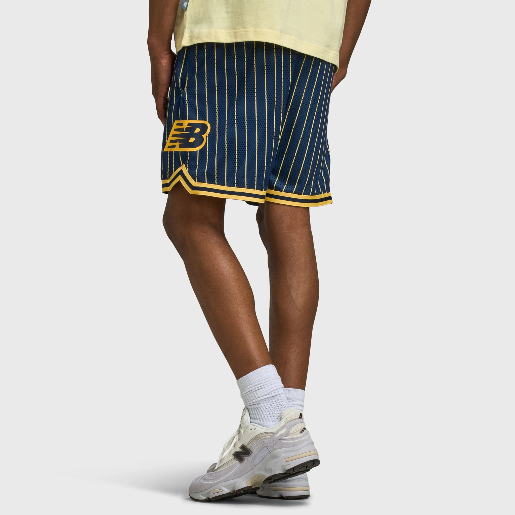 New Balance Hoops Printed Mesh Shorts / NB Navy Organic Cotton