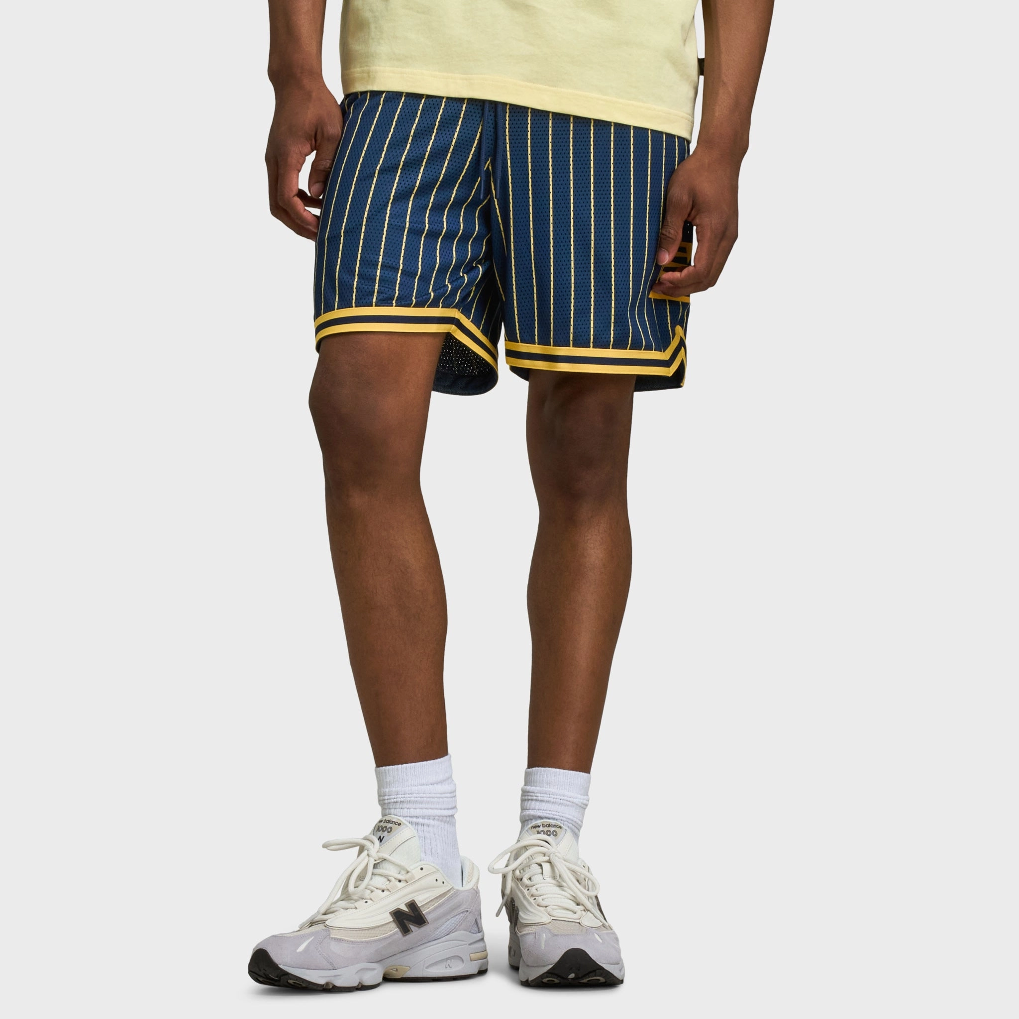 Personalized Snag Free Zipper New Balance Hoops Printed Mesh Shorts / NB Navy
