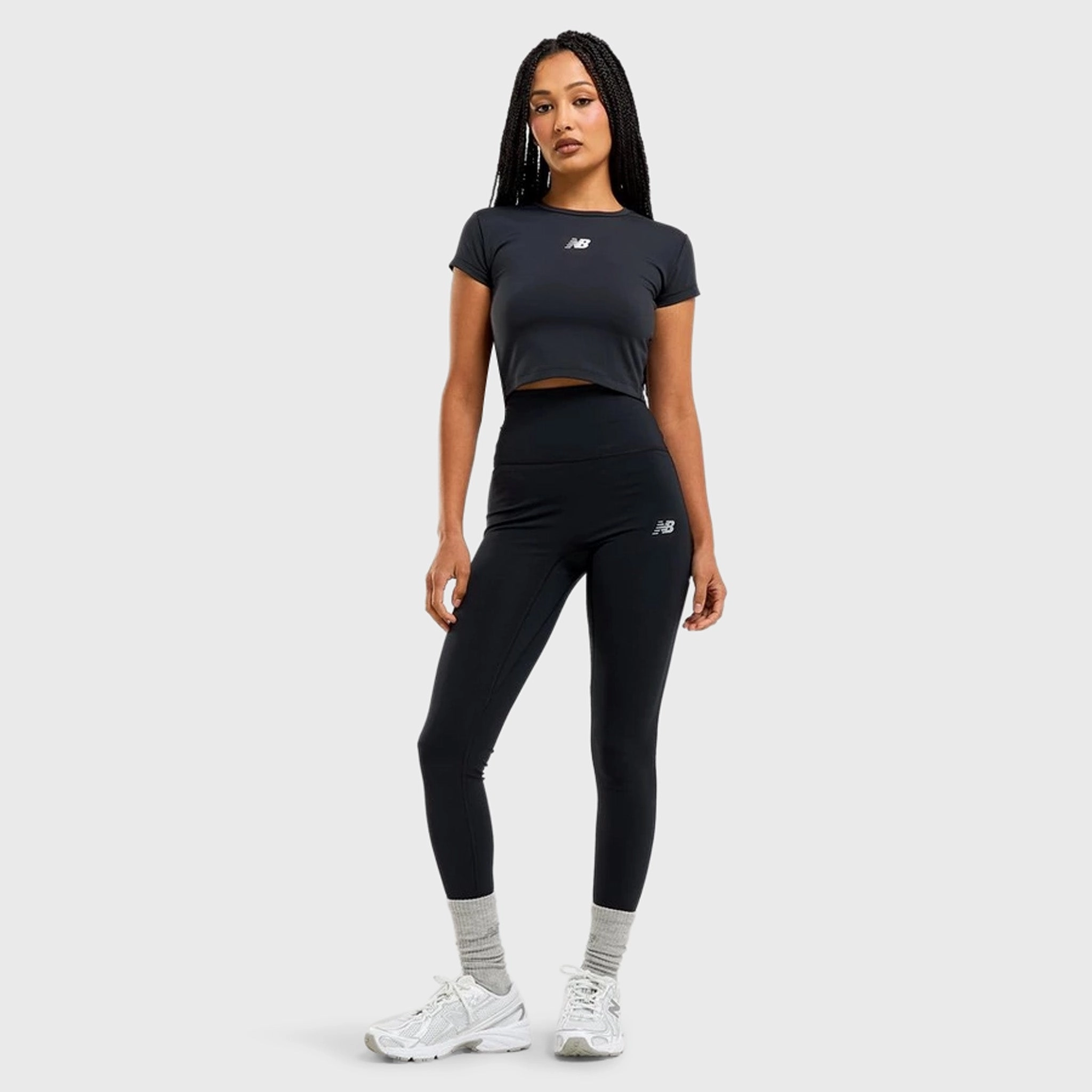 New Balance Script Leggings / Black DoubleStitchedSeams Holiday Ease