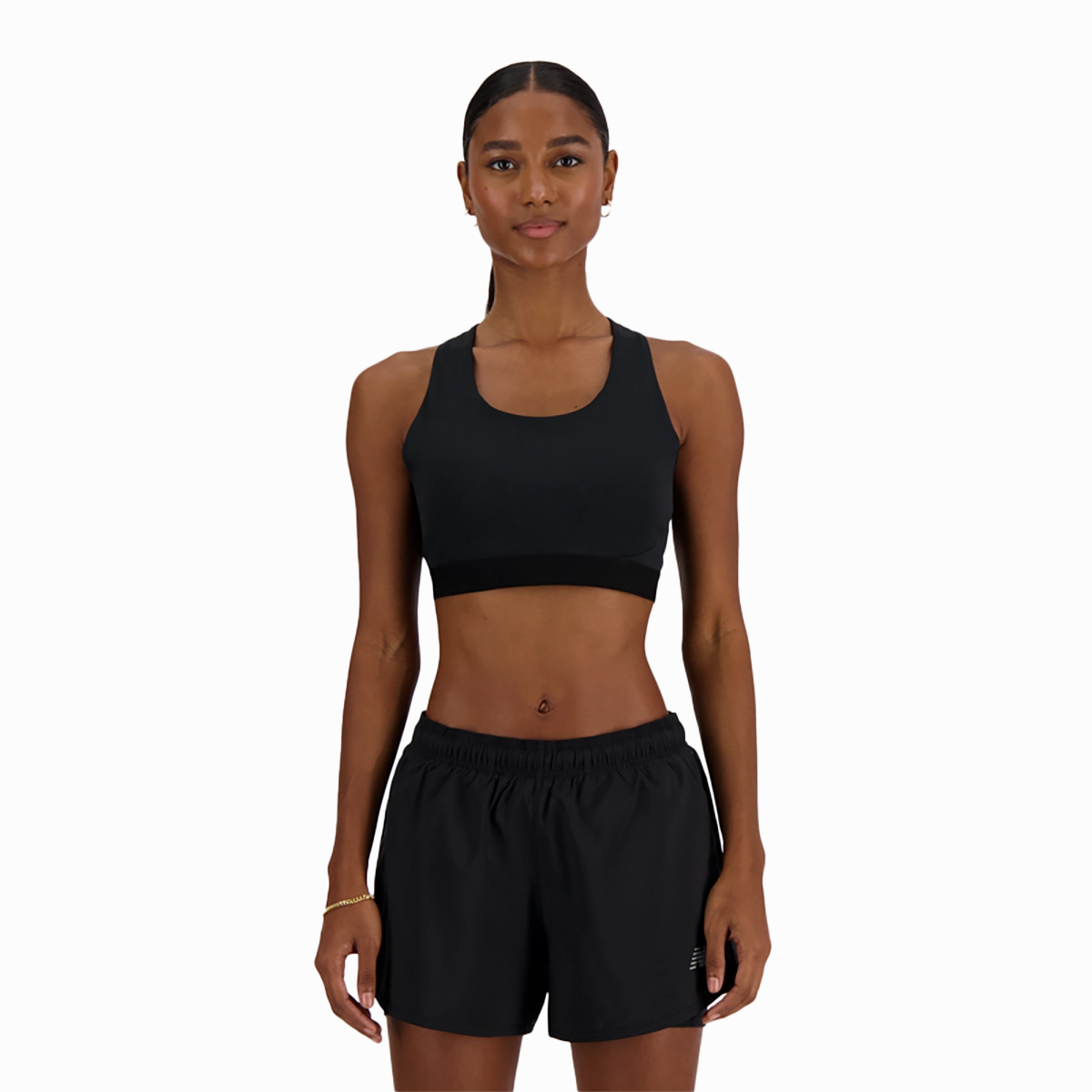 New Balance Sleek Medium Support Pocket Sports Bra Breathable Inner Lining