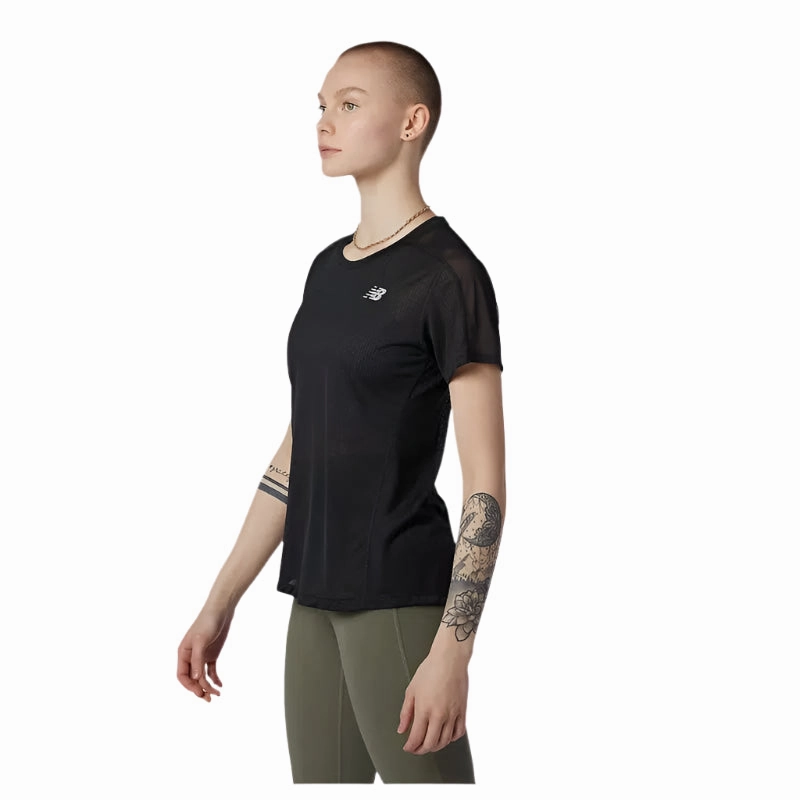 New Balance Women's Impact Run Short Sleeve - Black All Day
