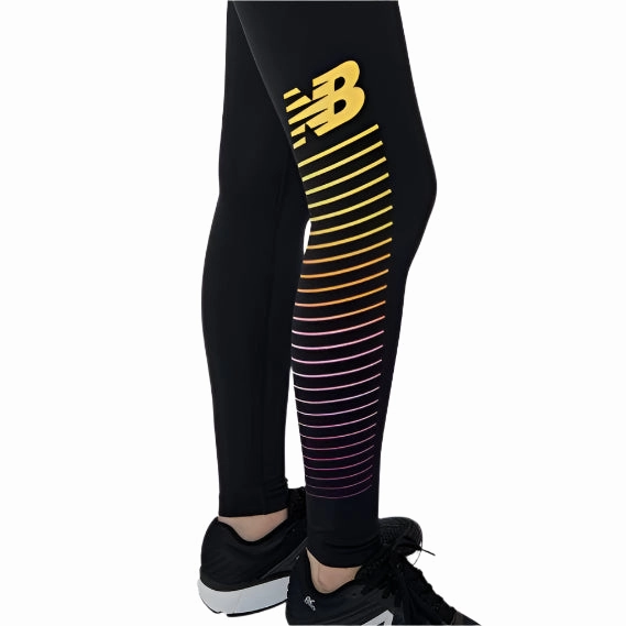 New Balance Women's Reflective Accelerate Tight - Black AntiSlip Grip Faith Core