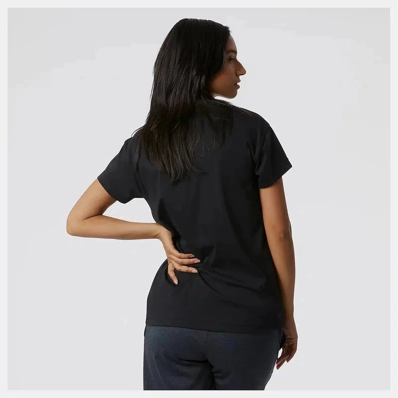 Outdoor Apparel Comfy Fit NewBalance Women's Relentless Heather SS Print - Black/White