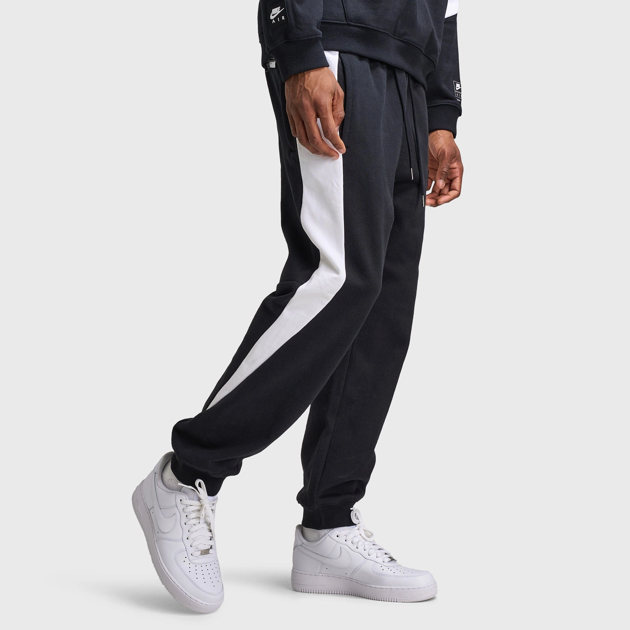 Eco Friendly Fabric Nike Air Fleece Joggers Black / White - White