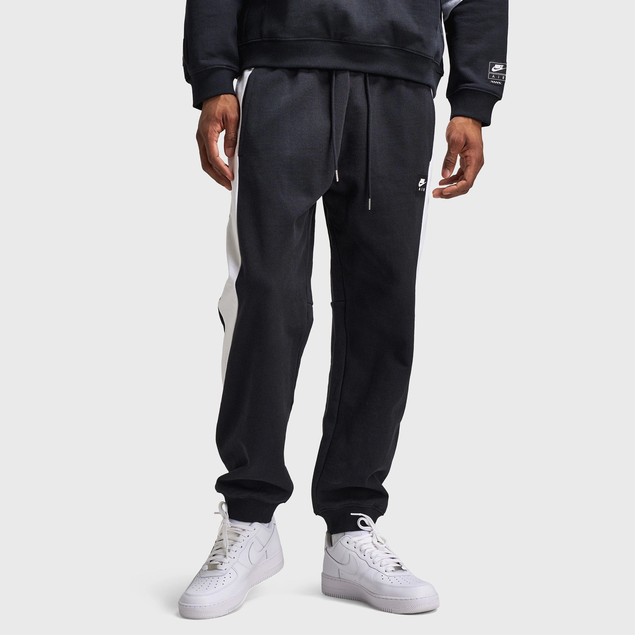 Outdoor Essentials Comfortable Stretch Nike Air Fleece Joggers Black / White - White