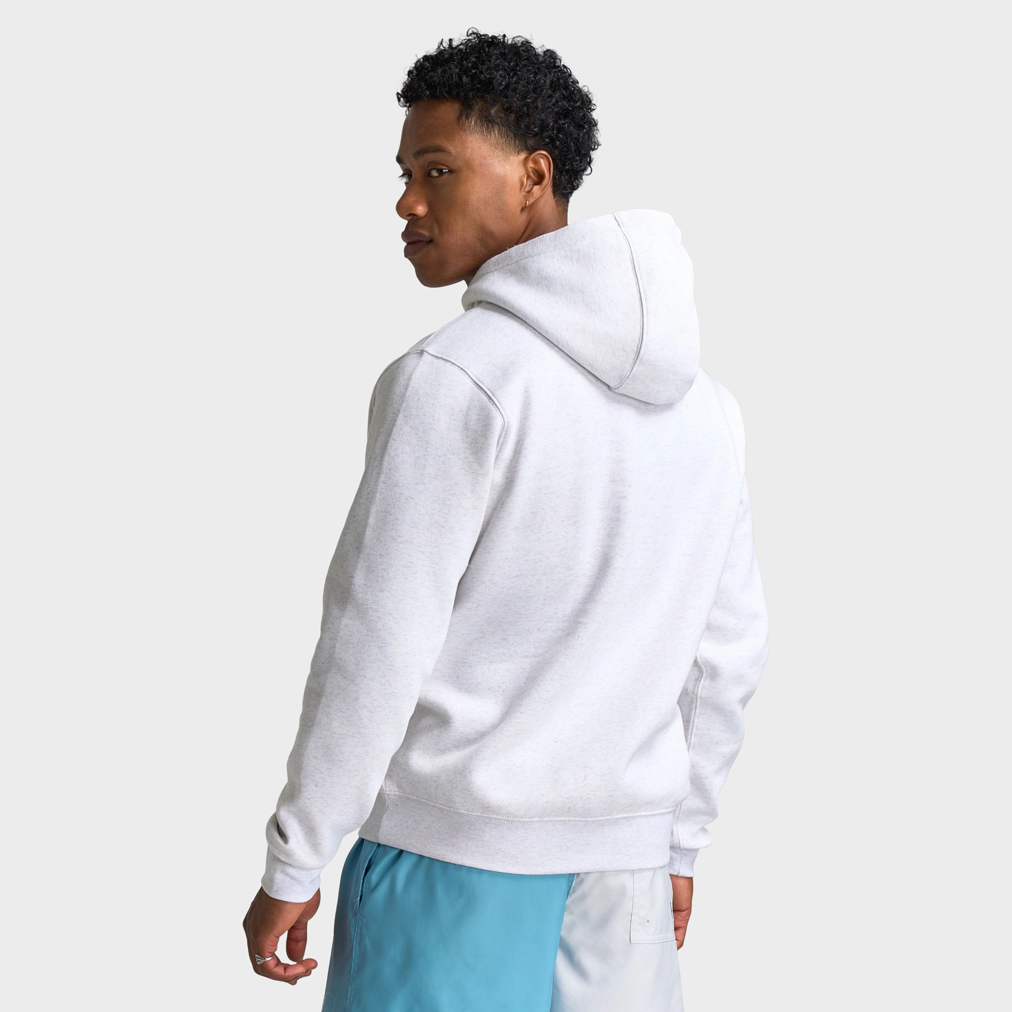 Nike Club Fleece Pullover Hoodie Birch Heather / White Seam Sealed