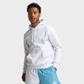 Nike Club Fleece Pullover Hoodie Birch Heather / White Adjustable drawstring windproof