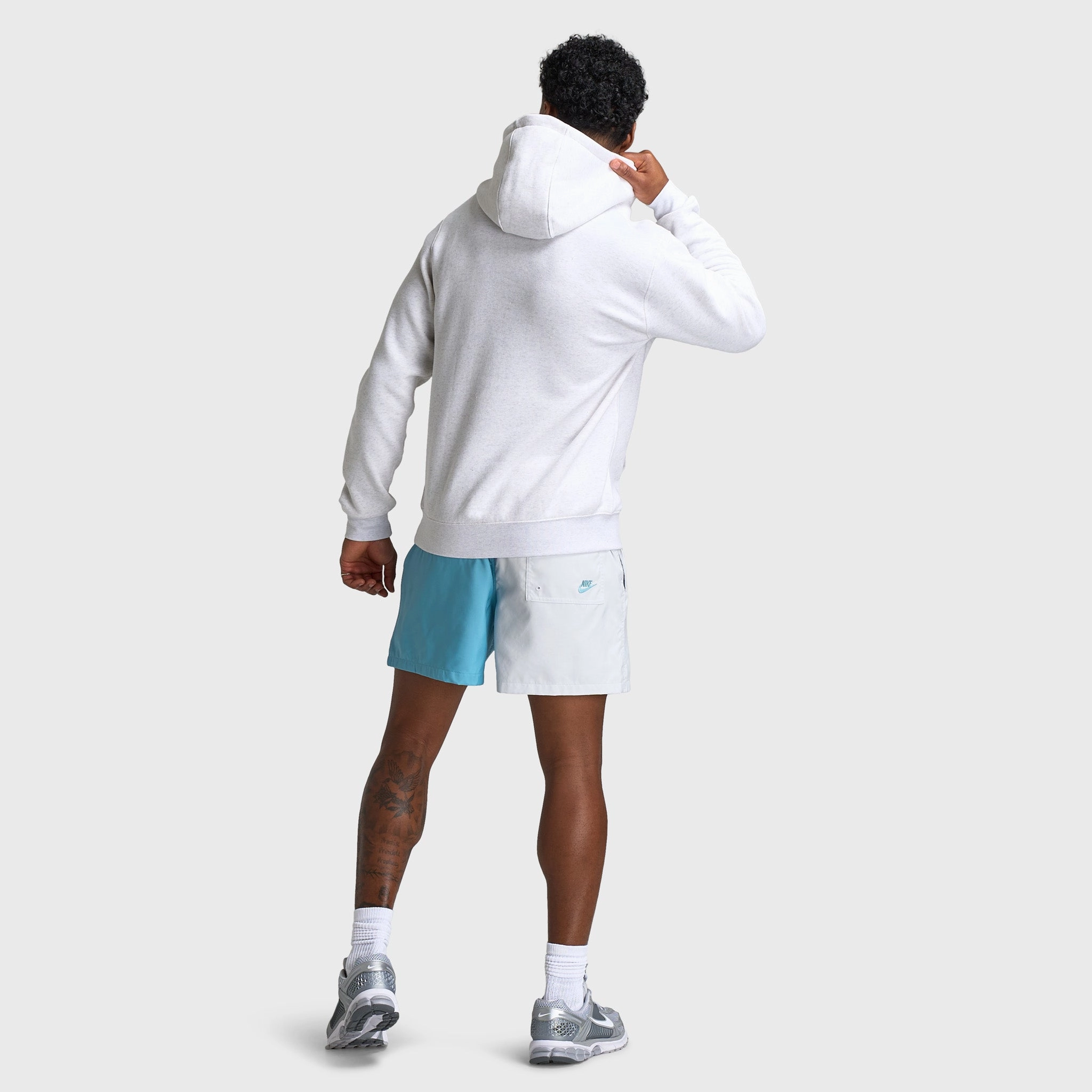 Friction Reducing Lining Nike Club Fleece Pullover Hoodie Birch Heather / White
