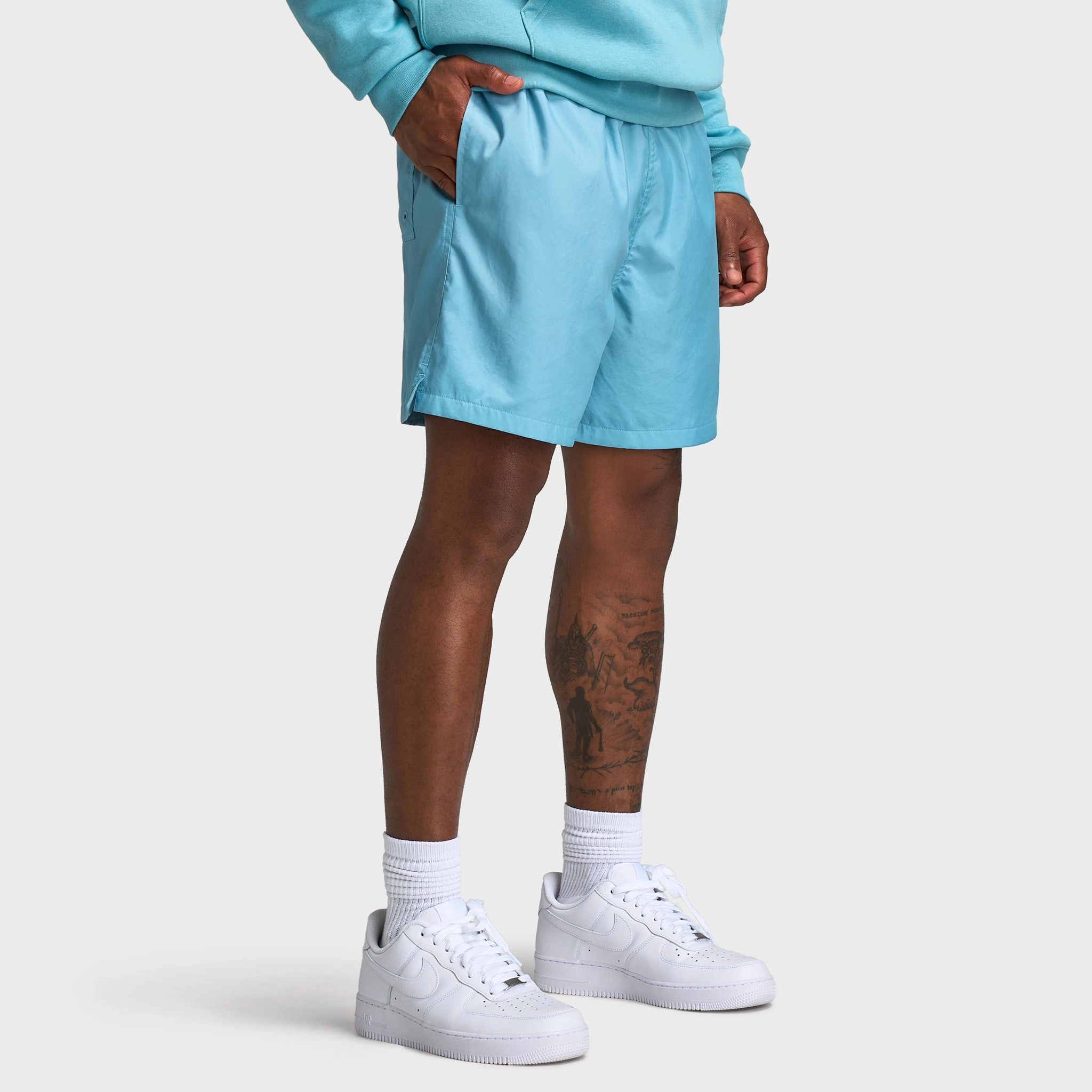 Extended Inseam Options Nike Club Flow Short Denim Turq / White