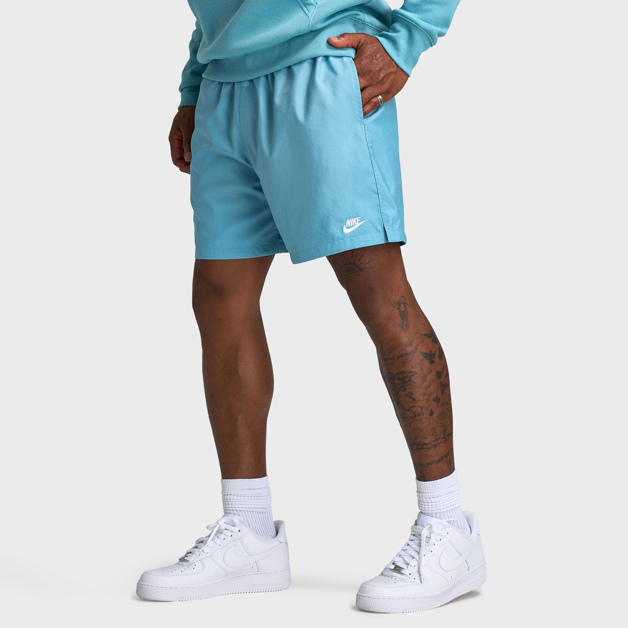 Nike Club Flow Short Denim Turq / White Athletic Look Soft Layers