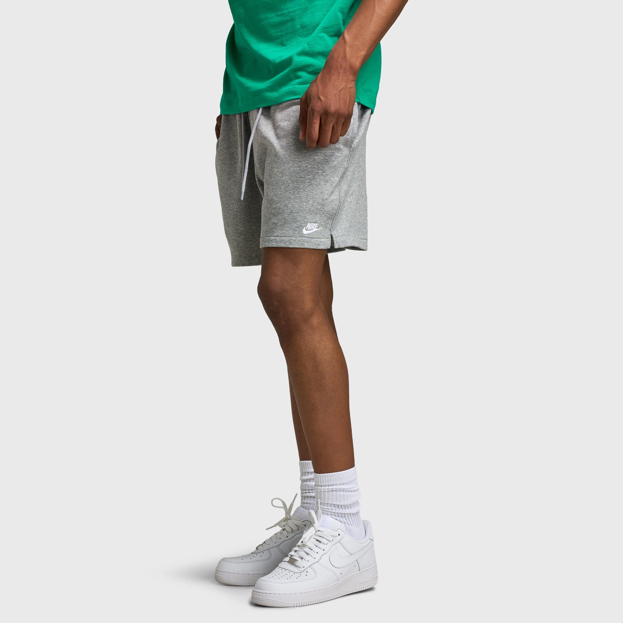Nike Club French Terry Flow Shorts Dark Grey Heather / Lt Sm DurableStitching Mesh Ventilation Zones