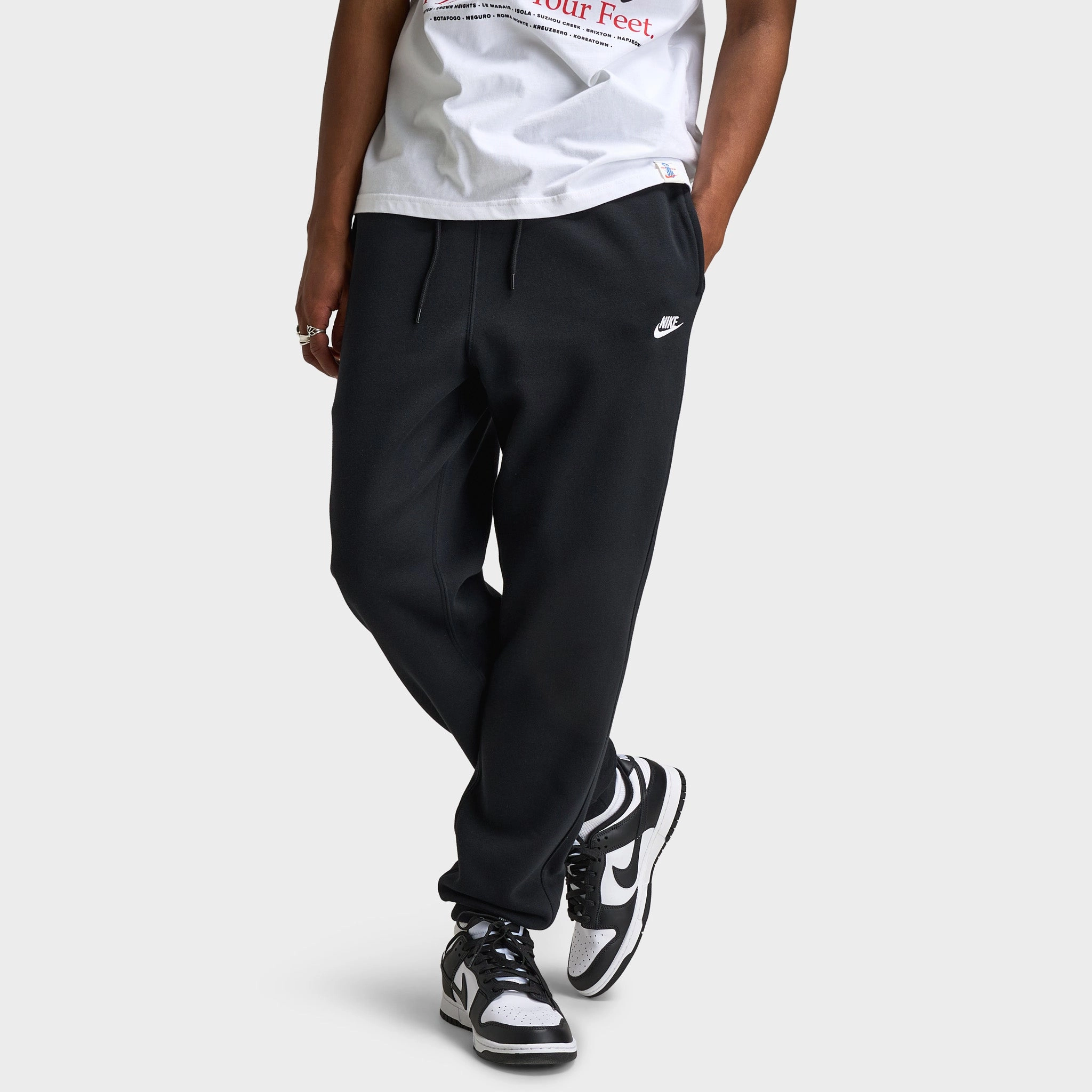 Machine washable Nike Club Joggers Black / Black - White