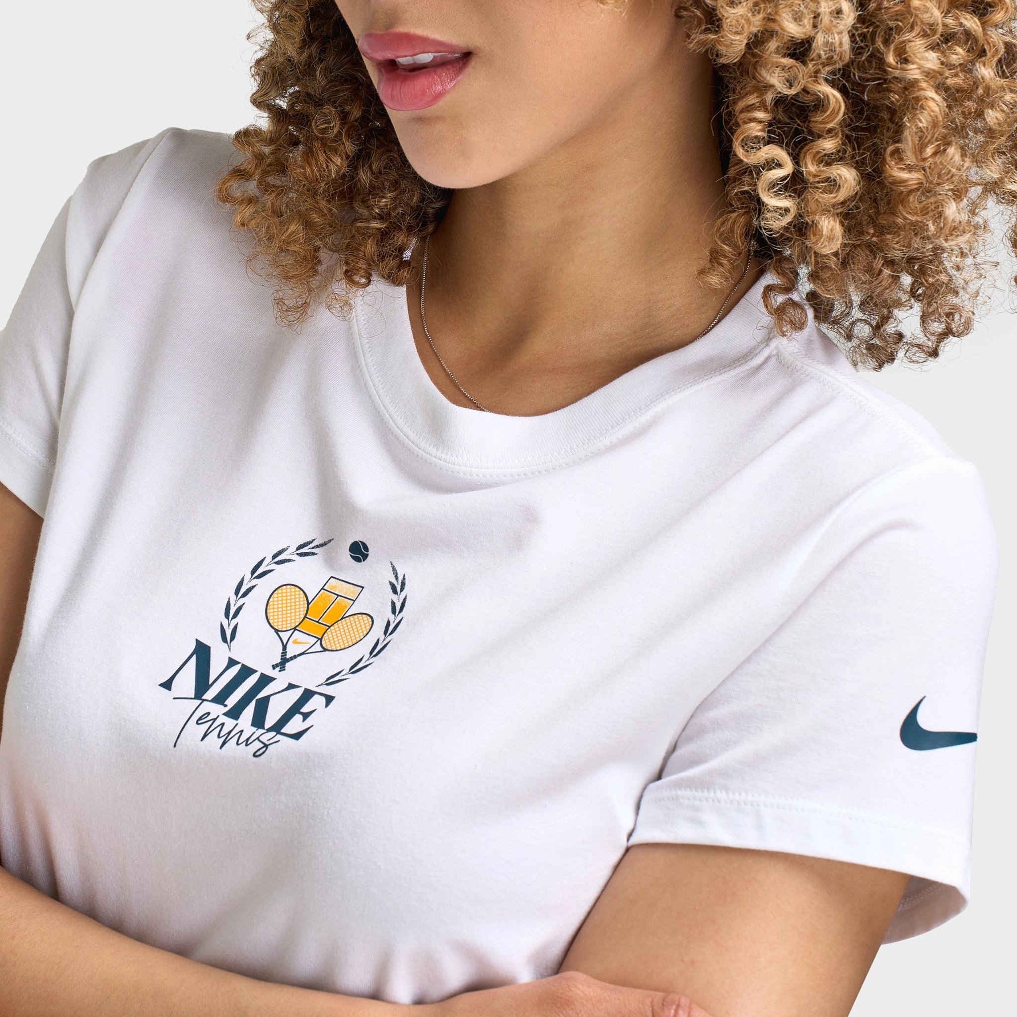 Nike Court Women's Dri-Fit Slam SS Tee French Open White / Black Valentine's Day Spring Wear