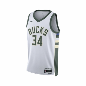 non - standard size V Neckline Options Nike Dri-FIT NBA Association Edition Swingman Jersey - Giannis Antetokounmpo Milwaukee Bucks