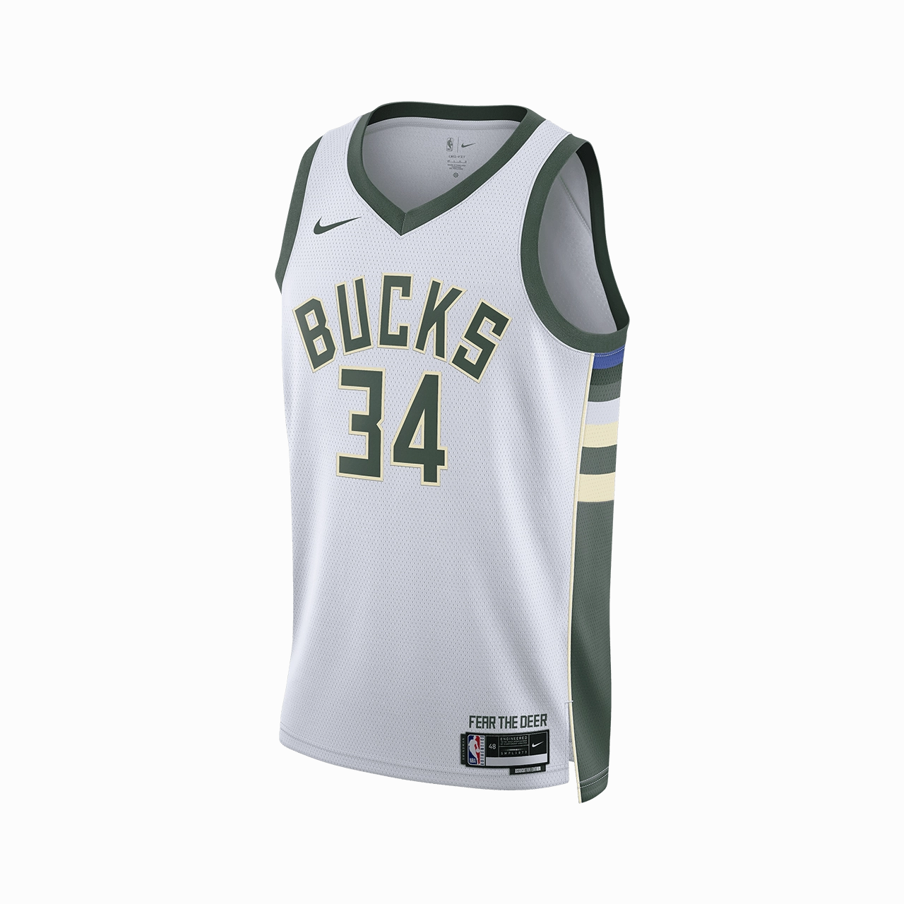 non - standard size V Neckline Options Nike Dri-FIT NBA Association Edition Swingman Jersey - Giannis Antetokounmpo Milwaukee Bucks