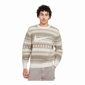 Matte Tone Classic Glow Nike Life Men's Fair Isle Swoosh Sweater
