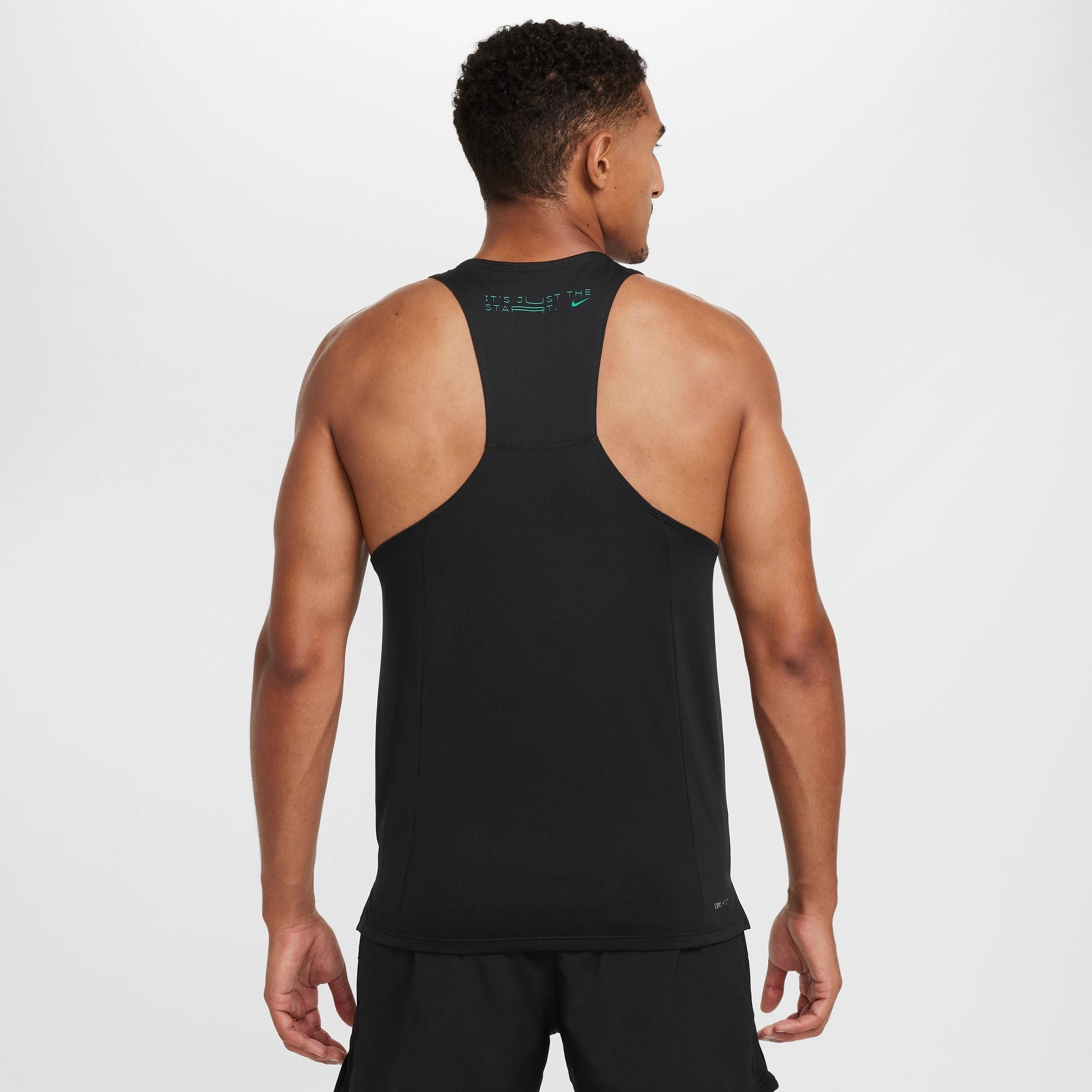 Nike Men's Dri-FIT Fast Kipchoge Running Vest Black / Stadium Green Stretch Ease AbrasionResistantThread
