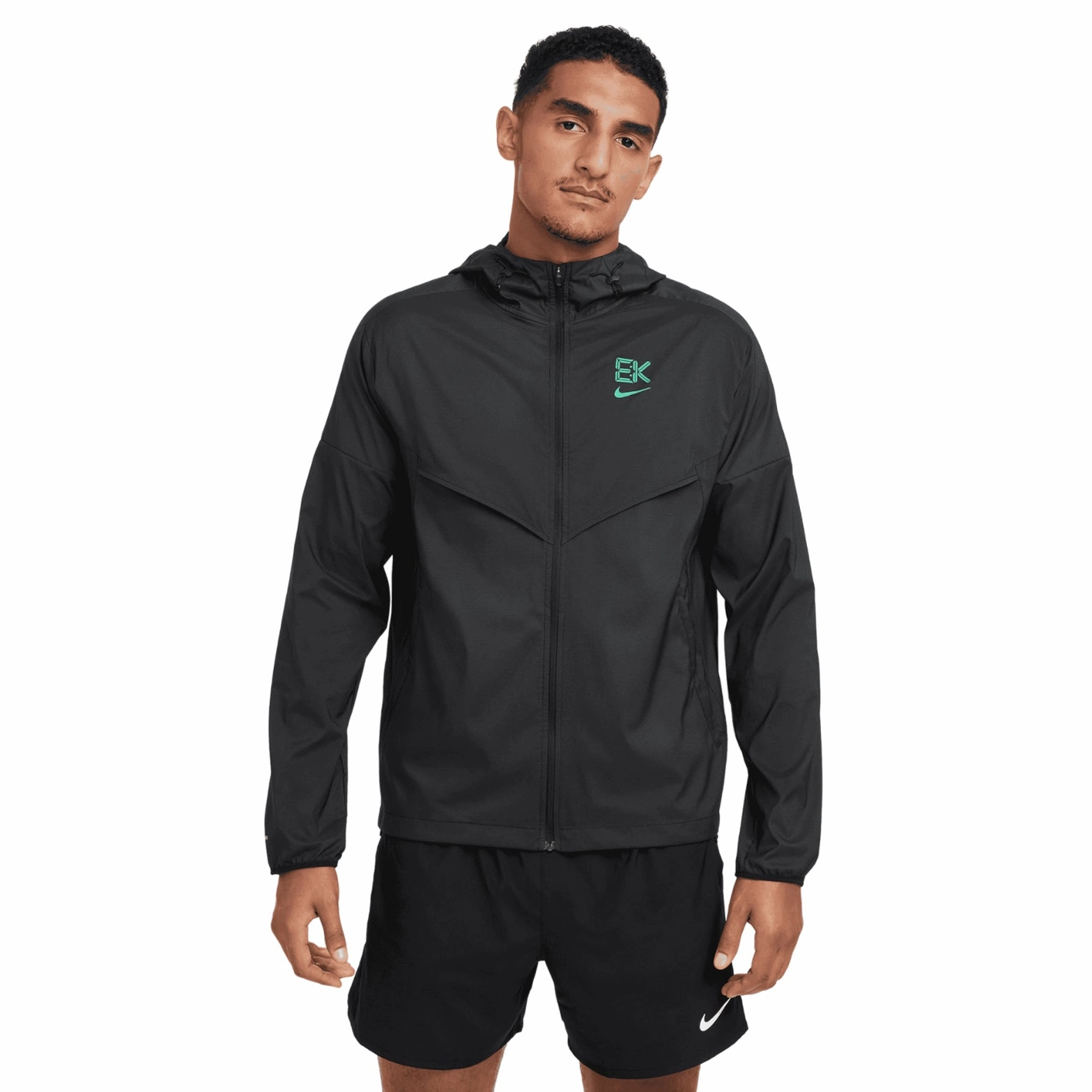 Nike Men's Dri-FIT Kipchoge Windrunner Jacket Black / Stadium Green NonRestrictive Cut smooth zipper