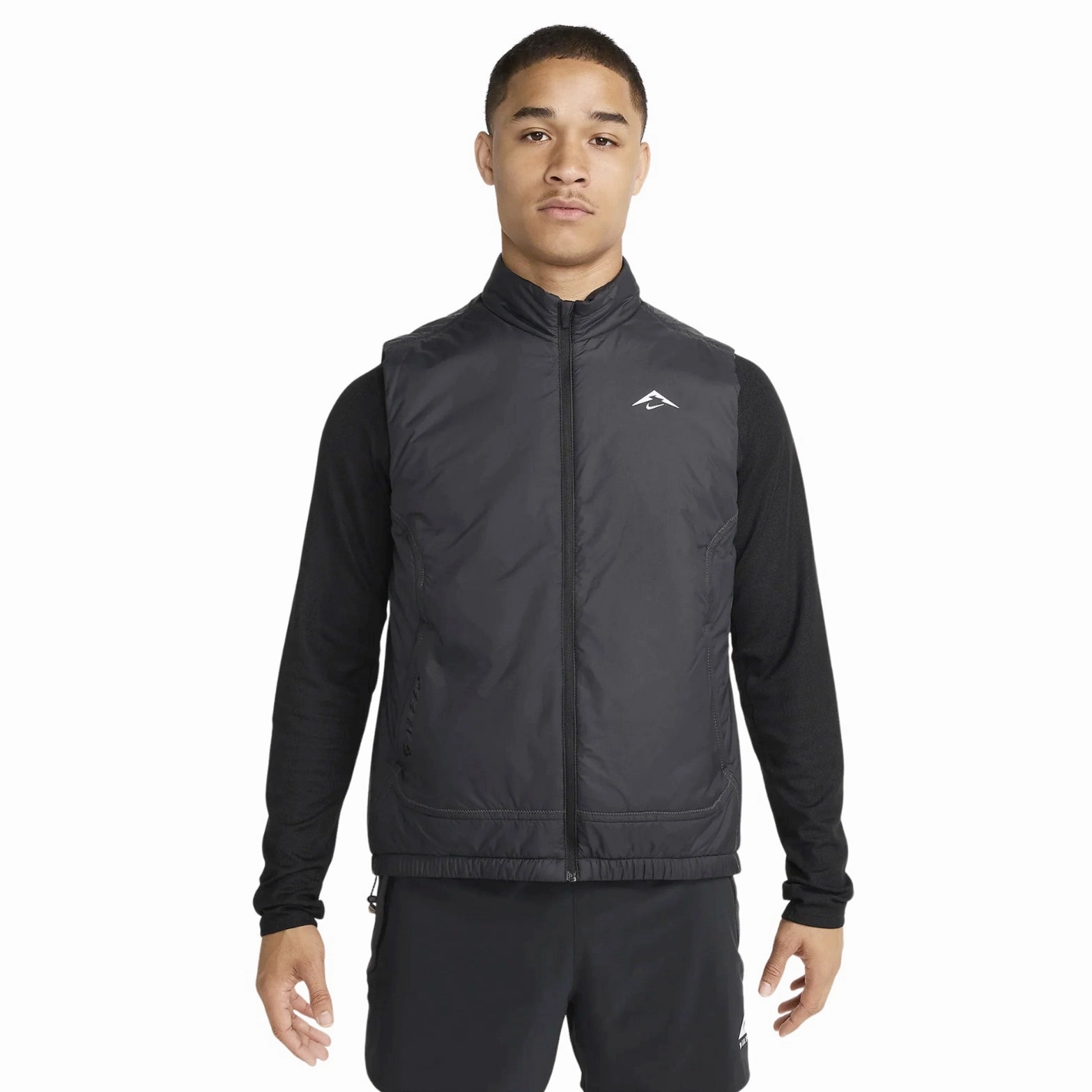 Nike Men's PrimaLoft Therma-FIT Trail Running Gilet Black / Summit White EcoFriendly Dye Bold Step