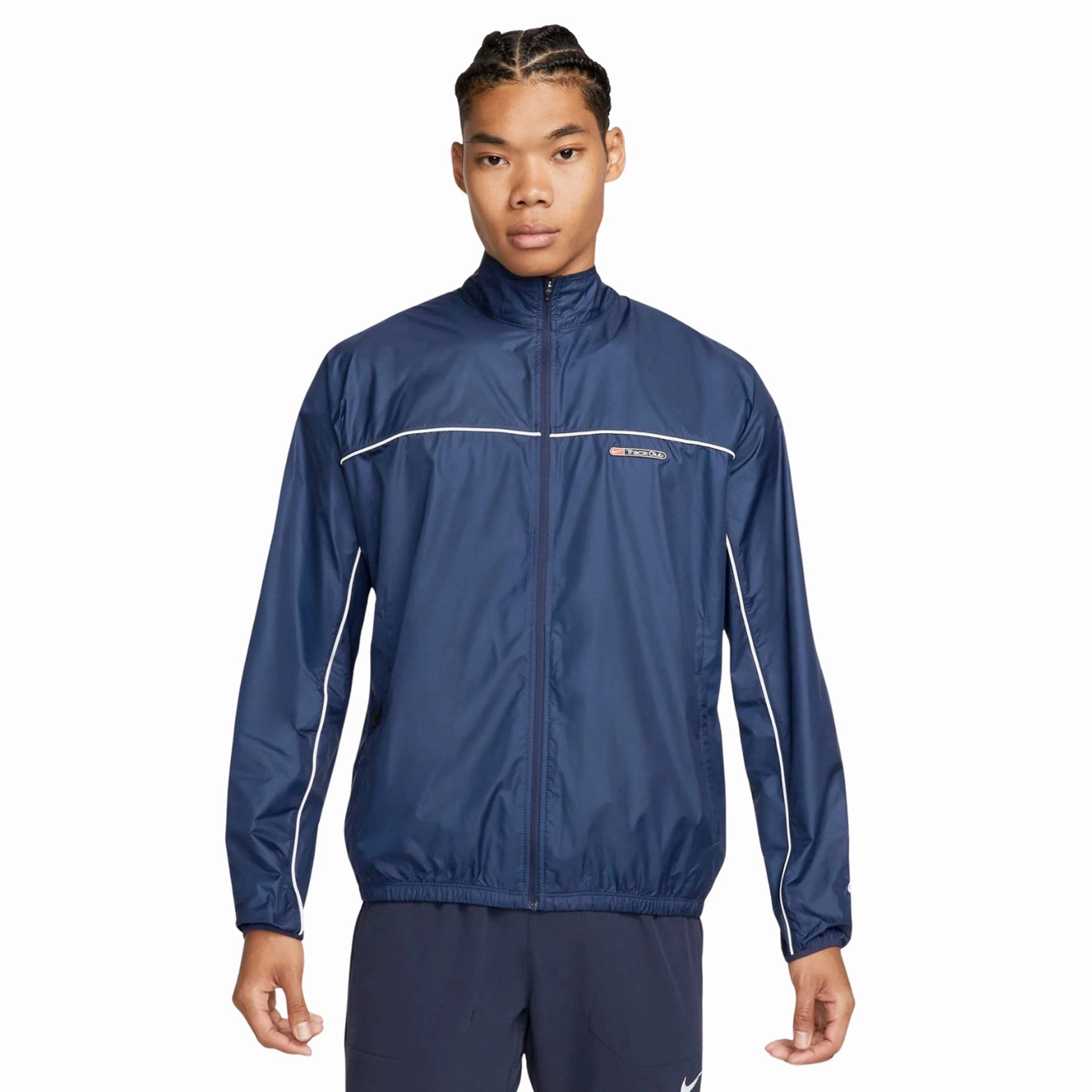 Tight Net Nike Men's Storm-FIT Track Club Jacket Midnight Navy / Summit White
