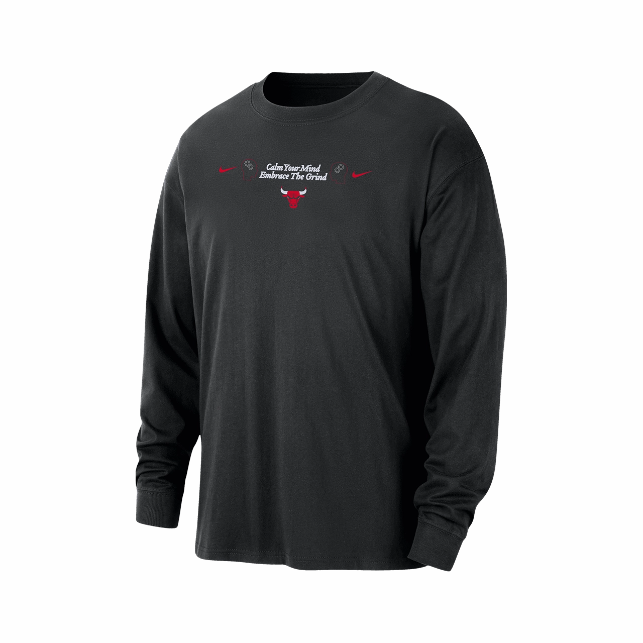 Breathable mesh panel Nike NBA Chicago Bulls CourtsideMen's Max90 Long-Sleeve T-Shirt