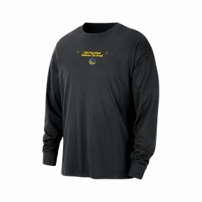 Foam Print Detail Soft Fabric Nike NBA Golden State Warriors Courtside Men's Max90 Long-Sleeve T-Shirt