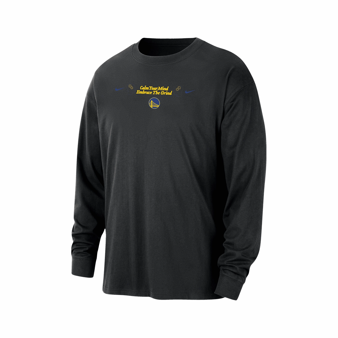 Nike NBA Golden State Warriors Courtside Men's Max90 Long-Sleeve T-Shirt Practical Design