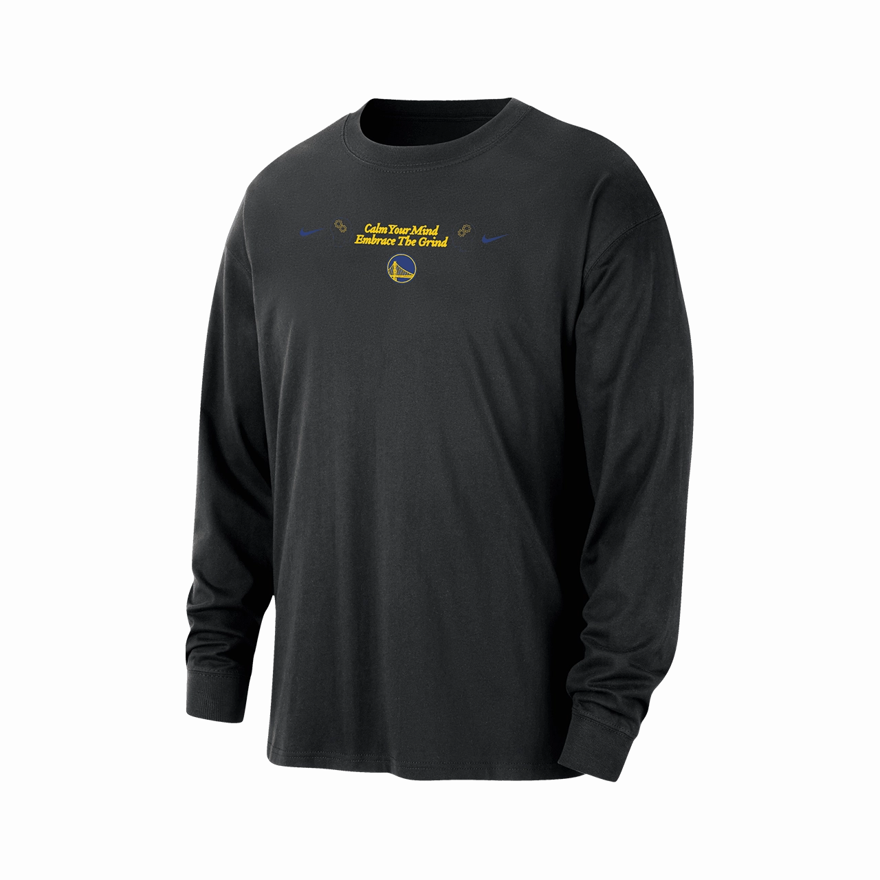 RecycledBlend Tight fit sexiness Nike NBA Golden State Warriors Courtside Men's Max90 Long-Sleeve T-Shirt