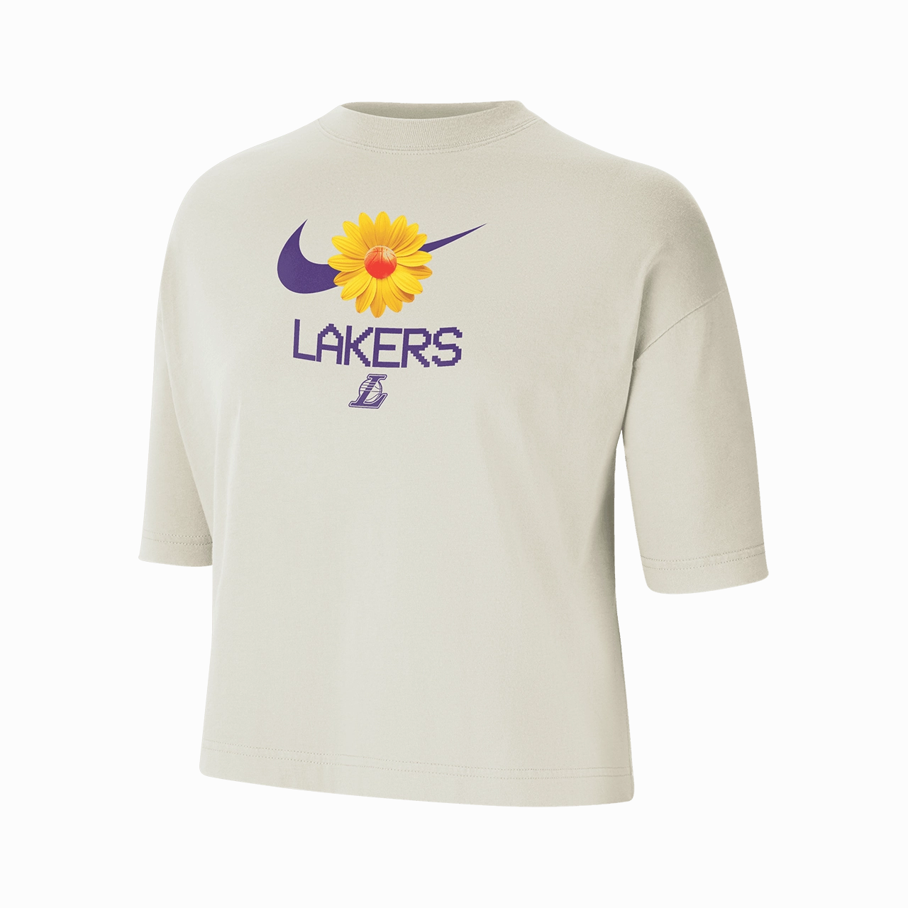 UltraSoft Blend Nike NBA Los Angeles Lakers Courtside Women's Boxy T-Shirt
