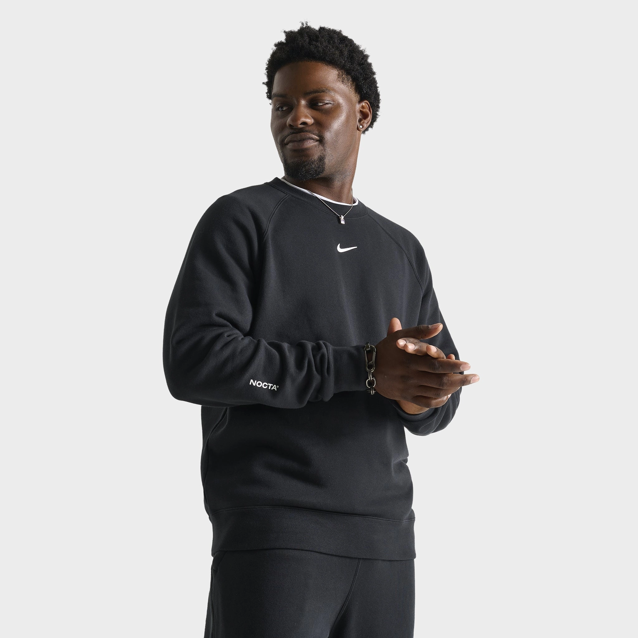 FleeceLined Nike NOCTA CS Cardinal  Fleece Crewneck Black / White