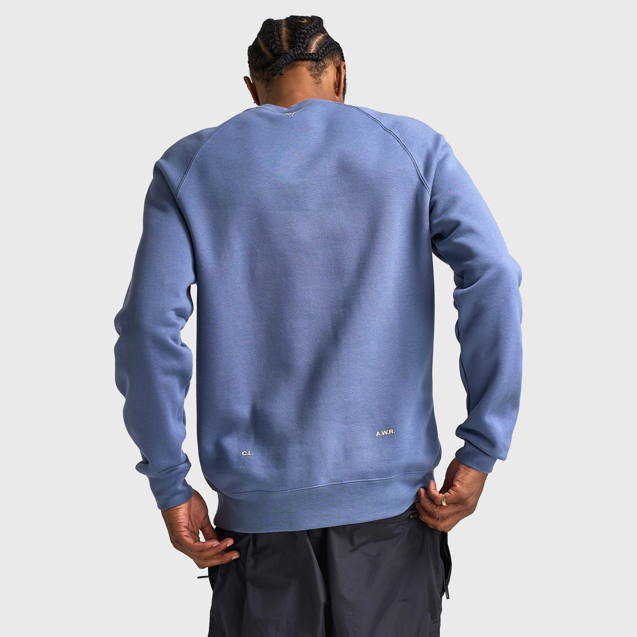 Layered Comfort Look Nike NOCTA NRG CS Fleece Crewneck Diffused Blue / Citron Tint