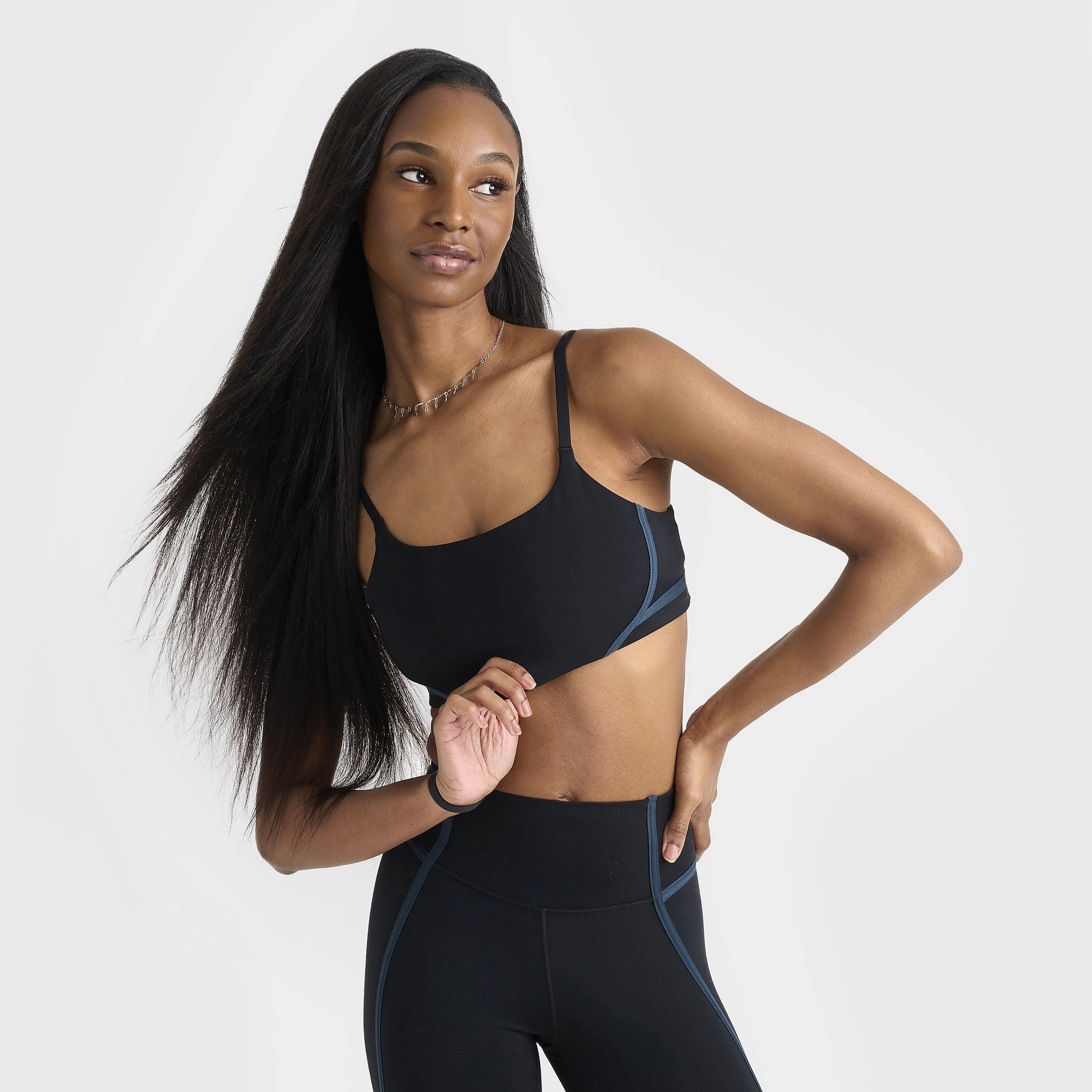 Nike One Women's Convertible Light-Support Sports Bra Black / Black - Armory Navy Story Glow AbrasionResistantThread