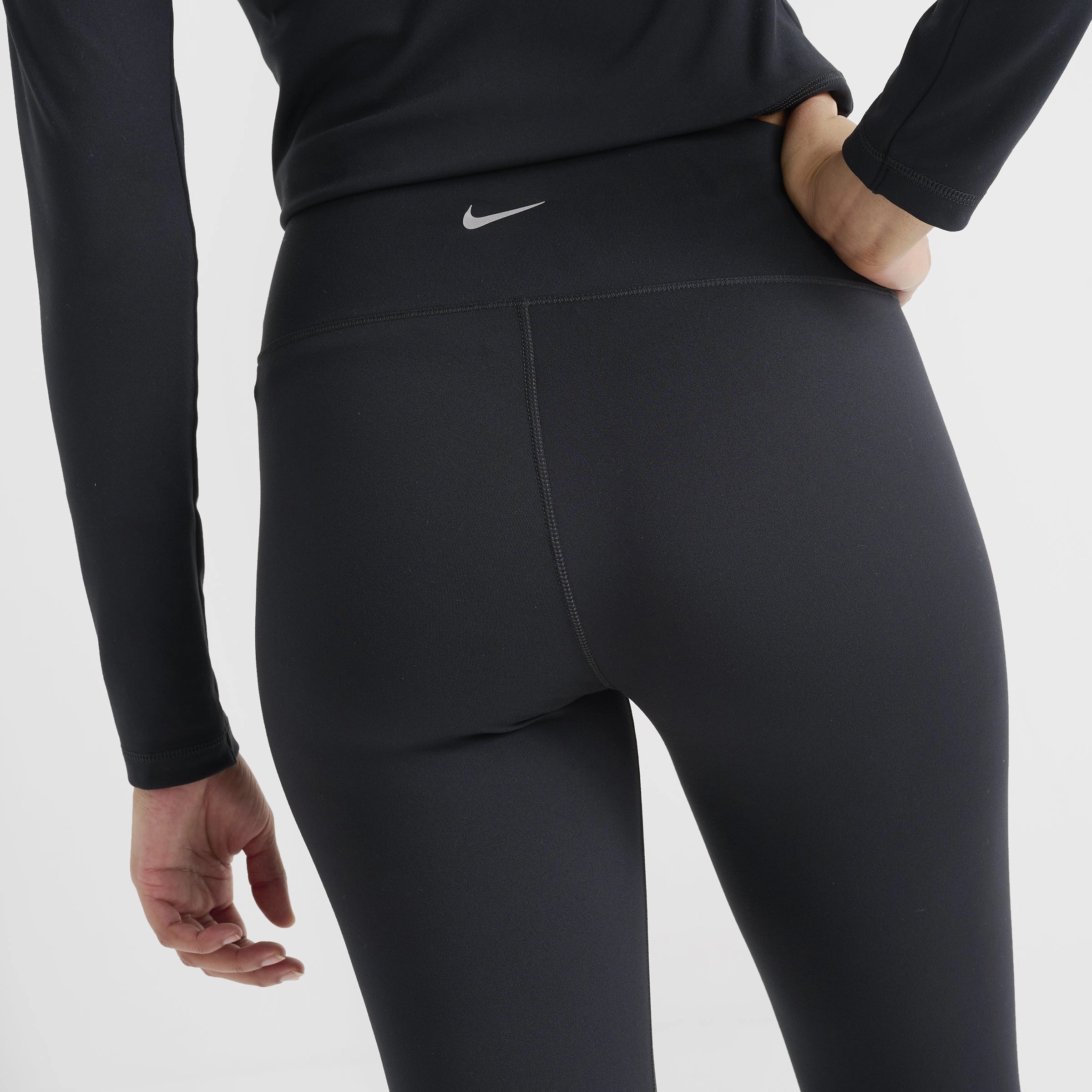 Nike One Women's Dri-FIT High Rise Crop Leggings / Black QuickDry Construction