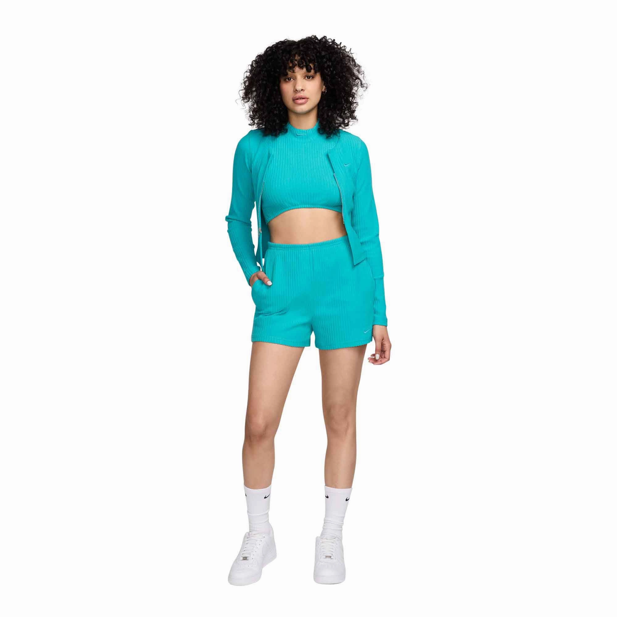 Sustainable Manufacturing Nike Sportswear Chill Knit Women's High-Waisted Slim 3 Ribbed Shorts