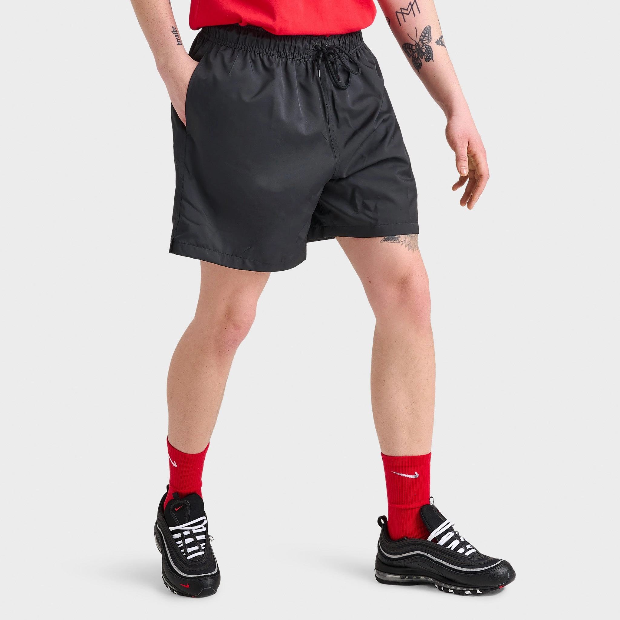 WrinkleFreeFabric Printed design Nike Sportswear Club Flow Shorts Black / White