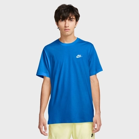 Nike Sportswear Club T-shirt Light Photon Blue / White Lightweight Comfort Moisture Control Fabric