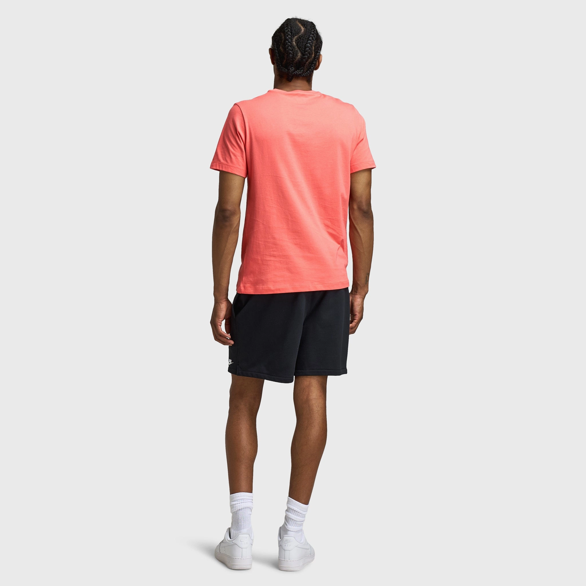Minimalist Styling Abrasion Resistant Material Nike Sportswear Club T-Shirt Magic Ember / White