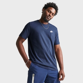 Nike Sportswear Club T-shirt Midnight Navy / White Double Layered Collar