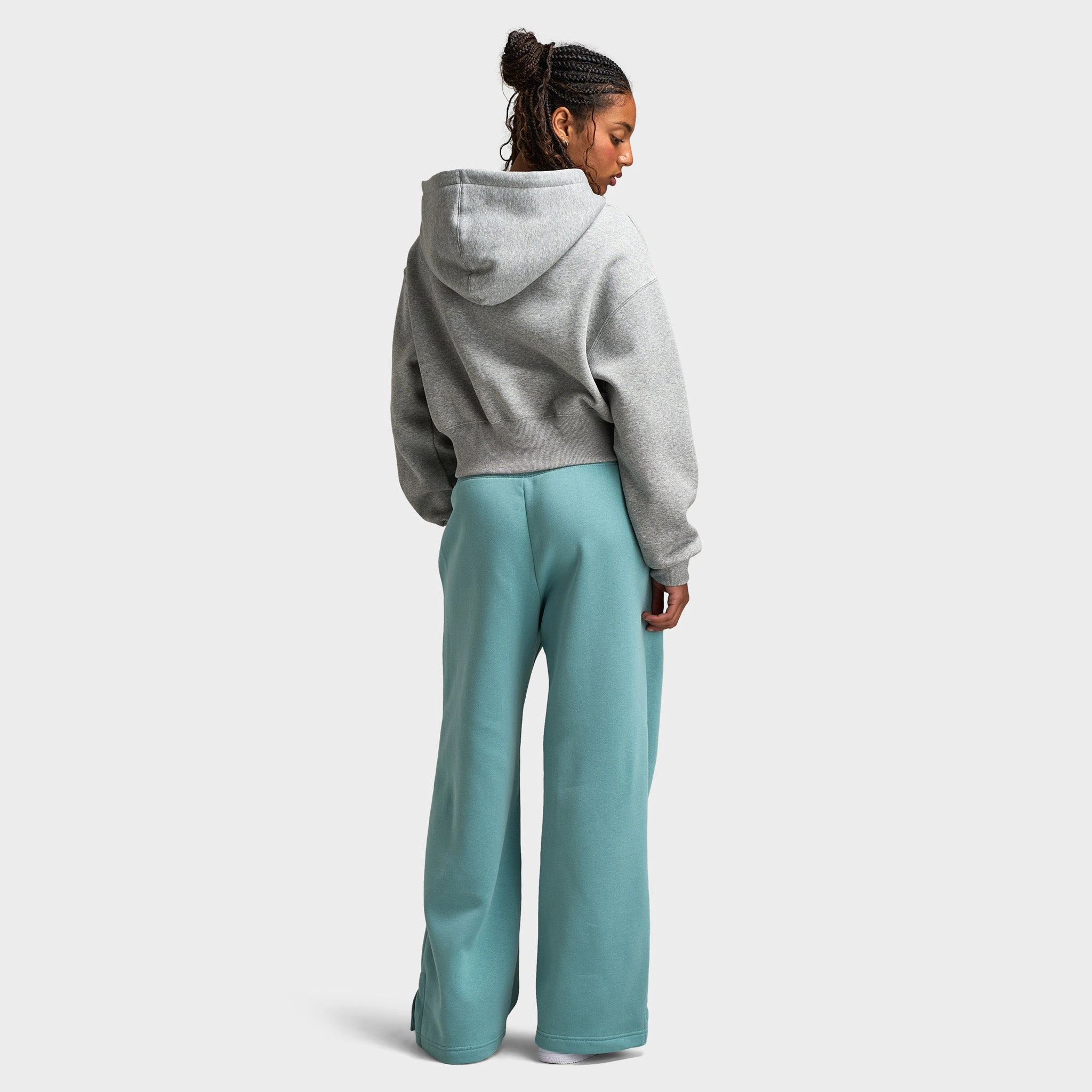 Nike Sportswear Phoenix Fleece Loose Crop Full Zip Hoodie Grey Heather / Sail Durable Construction Waterproof Stitch Details