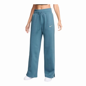 Breathable Stretch Fabric Zipper Closure Nike Sportswear Phoenix Fleece Women's High-Waisted Wide-Leg Sweatpants