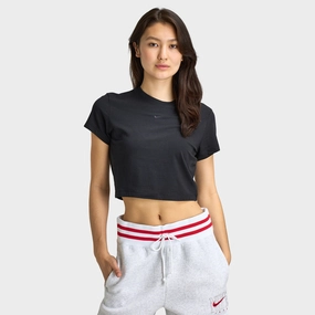 Teenager coolness Nike Sportswear Women's Chill Knit Crop T-Shirt Black / Blac