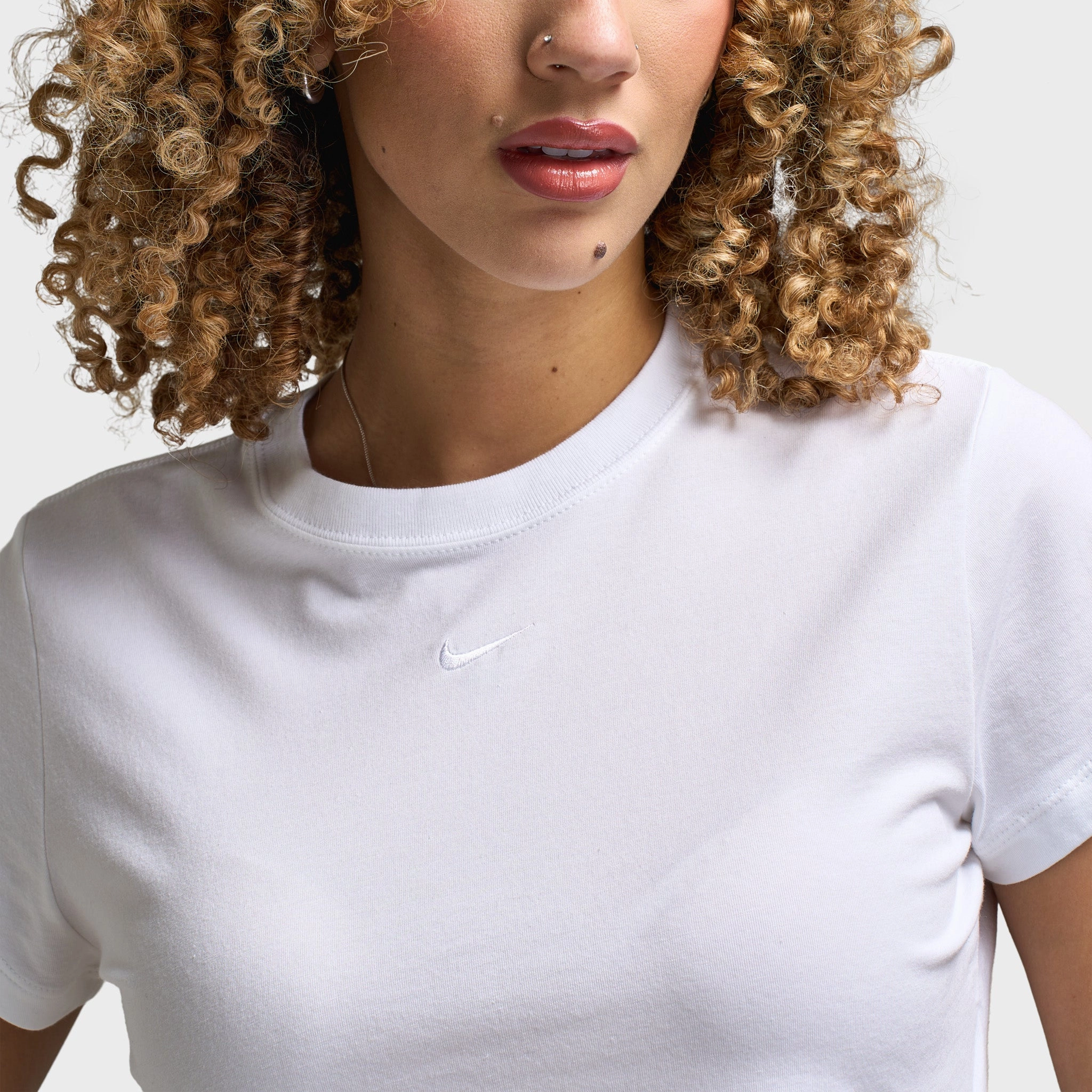 Nike Sportswear Women's Chill Knit Crop Top / White Breathable Yarn Composition